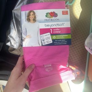 pink waffle thermal top